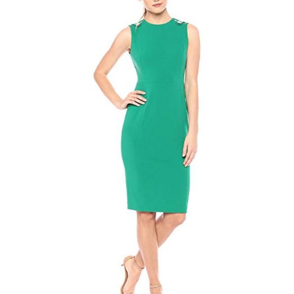 Calvin Klein Dresses & Skirts - NWT Calvin Klein Button Shoulder Scuba Dress 12